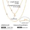 Stylish Versatile Gold Plated Stainless Steel Zircon Water Drop Pendant Necklace Link Chain Multi-layer Stackable Charm Necklace