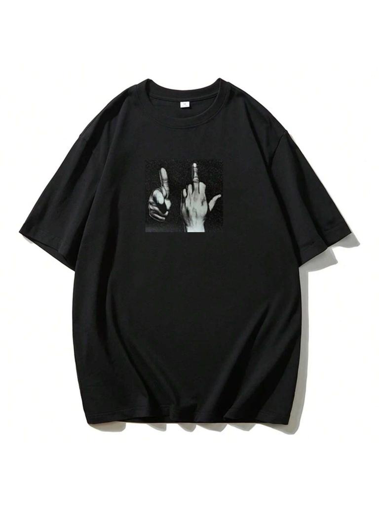 Casual Gothic 100% Cotton Printed Women T Shirts 2024 Summer New Streetwear Plus-Size Female Loose Tees Oversized Tops 70542