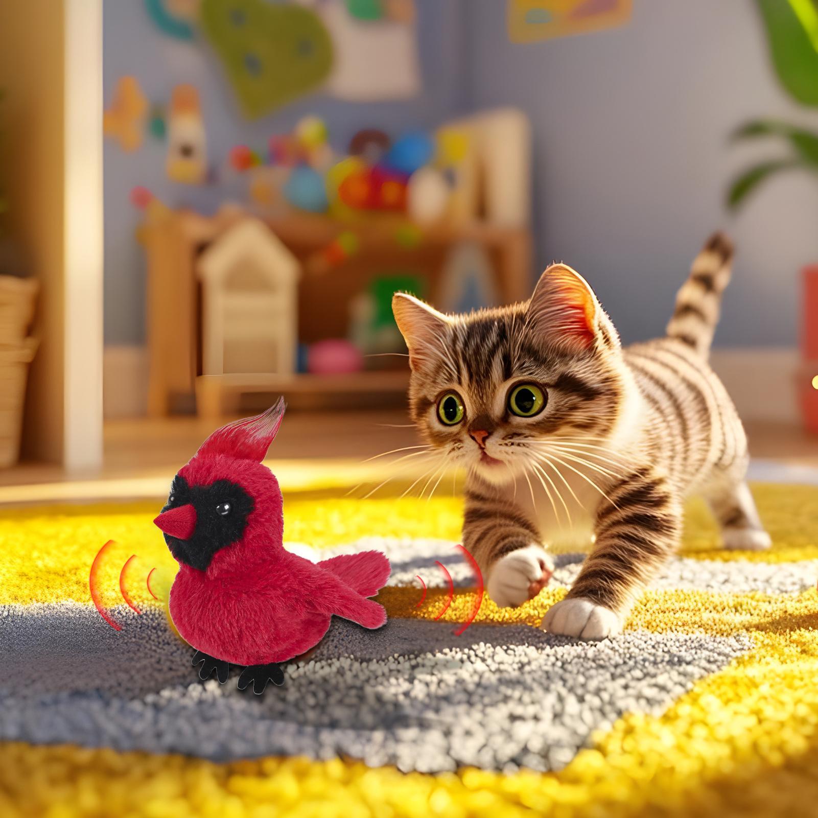 Машущая Птичка Игрушка для Кошки Кошка Птичка Игрушка Реалистичные Машущие Крылья Электрическая Плюшевая Кукла Для Кролика Средней Крупной Породы Ментальная Стимуляция CN