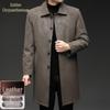 Men's Mid-Length Business Casual PU Leather Faux Leather Jacket
