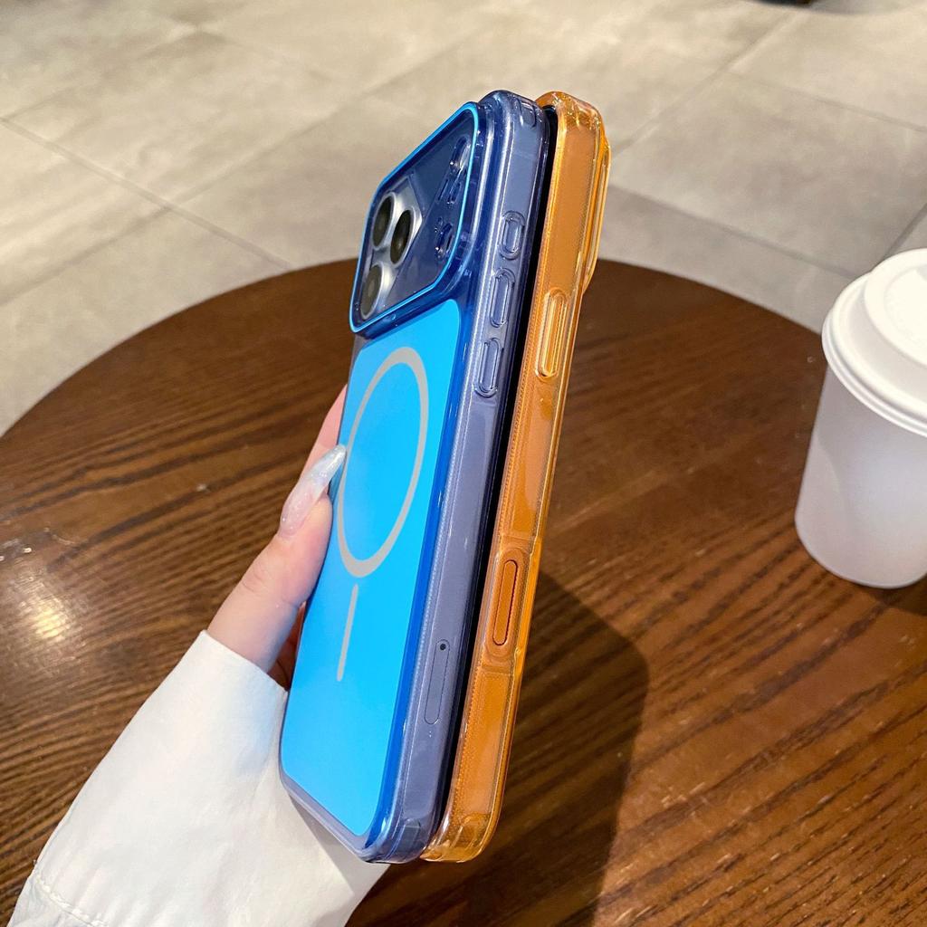 Applicable to iPhone17promax mobile phone case, thin ring magnetic attraction contrasting color, Apple 16 advanced sense 15 anti-drop protective case