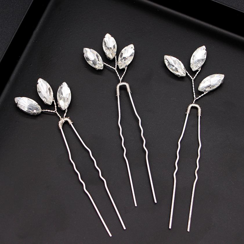 Handmade Pearl Flower Hairpin Gold Color Leaf Shaped Metal Wedding Bride Hair Clips Hair Jewelry Accessories Bride Hair Wear