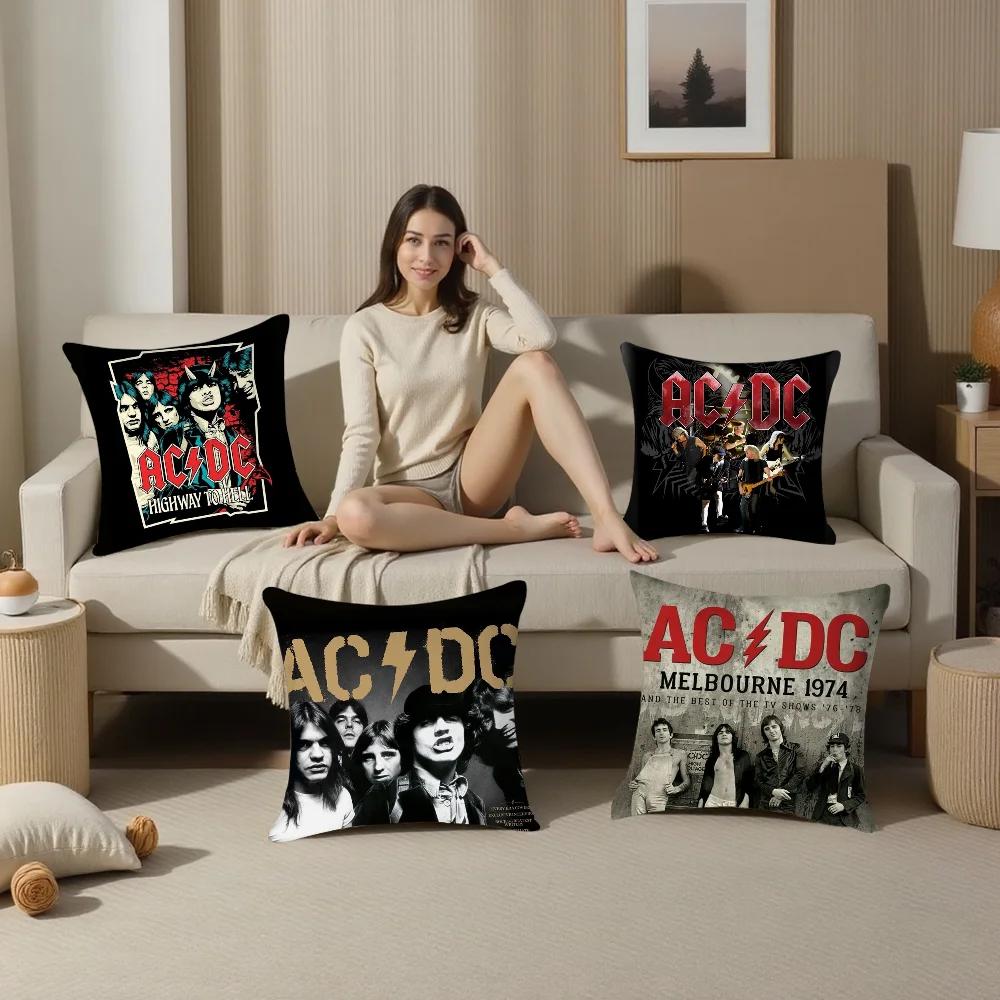 A-AC D-DC Back In Black Pillow Case Plush Fabric Soft Double Sided Print Sofa Cushion Cover Throw Pillow Covers