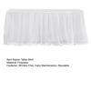 Tulle Table Skirt for Rectangular Tables White Pleated Table Cloth 6Ft/9Ft Wrinkle Free Tablecloth with Tutu Skirt Party Banquet Cake Table Decoration