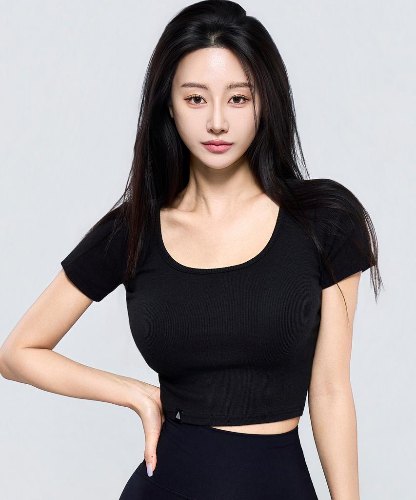 Pijikeolgameoncheu P5083 Women'S Soft Ribbed Slim Short Sleeve [4 Colors]