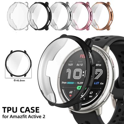Watch Case for Amazfit Active 2 Screen Protector Case Soft TPU All-Around Protective Bumper Cover Shell for Active2 Accessories