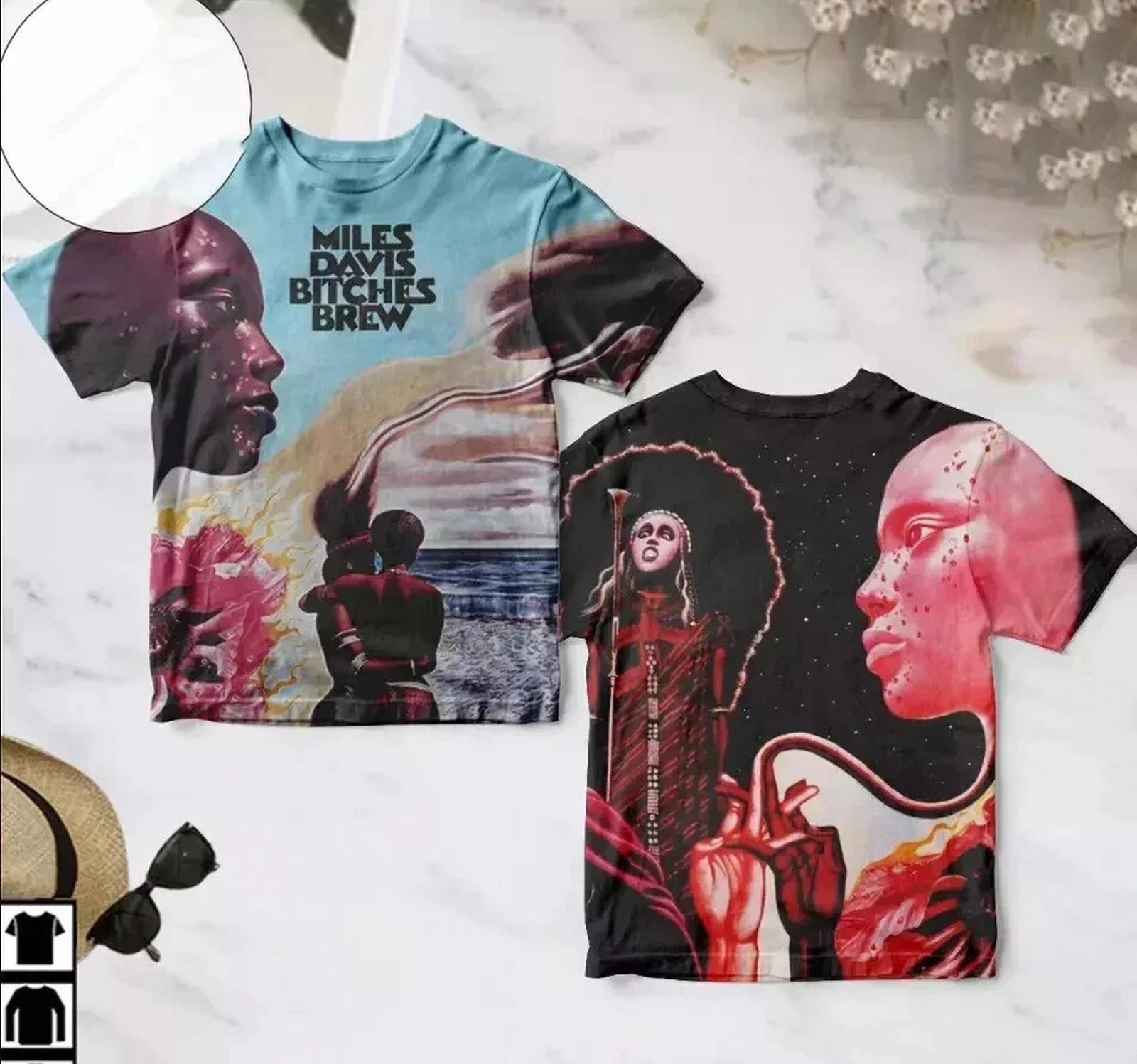 Miles Davis Bitches Brew Album Cover AOP 3D T-shirt XXXL