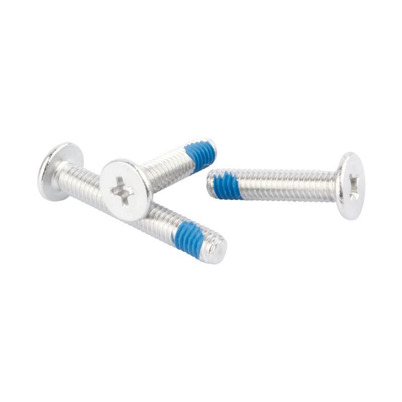 304 Stainless Steel Phillips Pan Head Blue Adhesive Screw, M2-M8, Flat Thin Half-Round Head