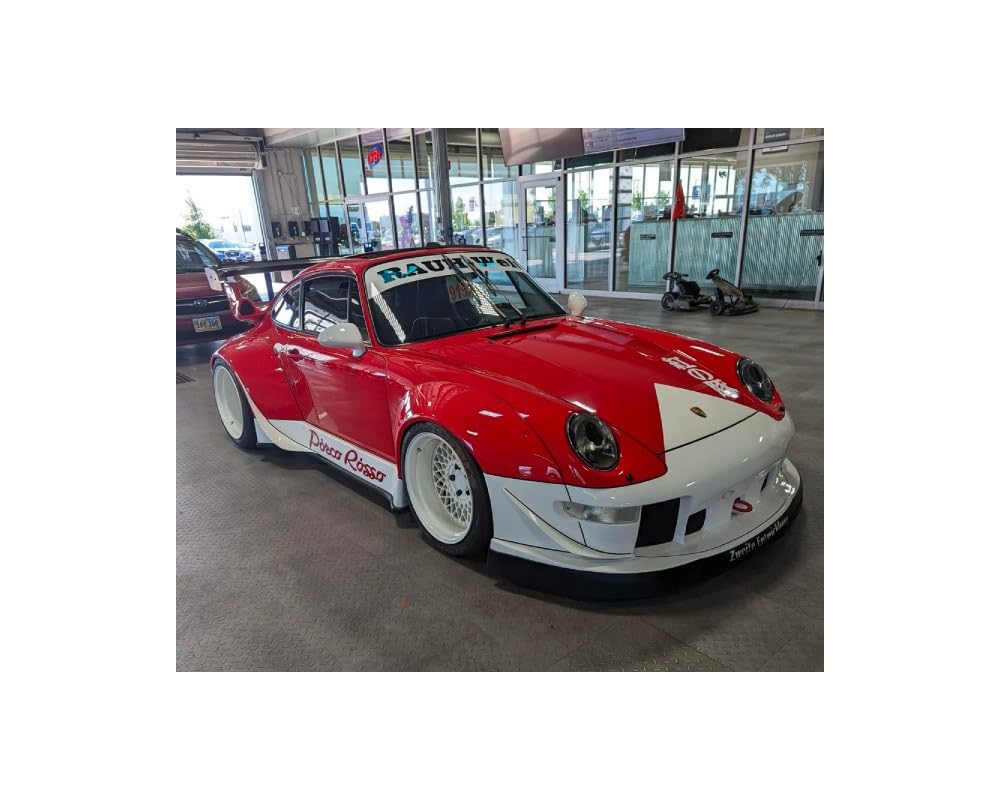 Solido Porsche Diecast Car 1/18 Scale 911 (993) RWB Rauh-Welt Porco Rosso 2020 (Red) [Parallel Import]