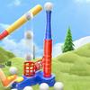 T-Ball Set for Kids Ball Launcher T Ball Stand Baseball Bat And 6 Baseballs Set Toddlers Outdoor Toys for Boys Girls