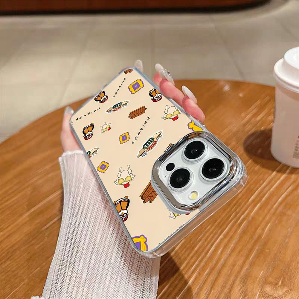Friends TV Shows Central Perk Coffee Phone Case For Iphone 17 16 15 14 13 12 11 Pro Max Xr Air Plus Silicone Cover Silver Hard