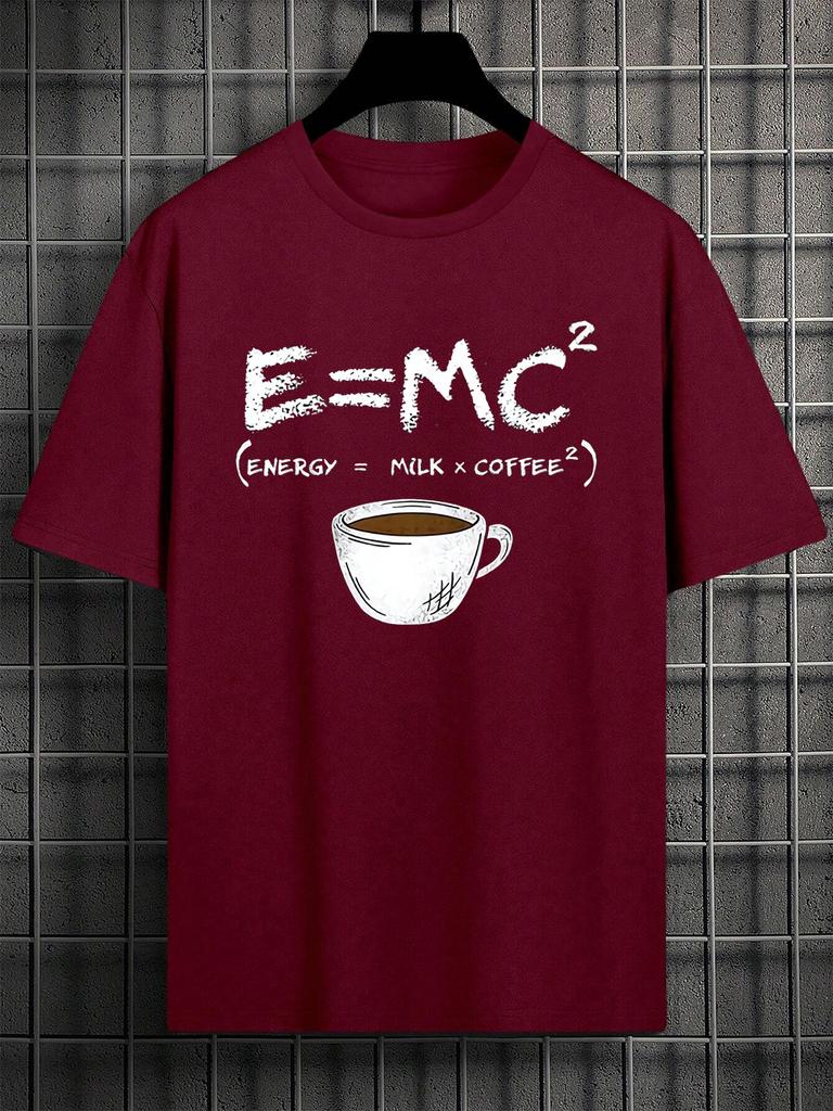 Energy Milk Coffee Fun Couple Tshirt Casual Breathable Tshirts Men Women Cotton Loose Short Sleeved Street Oversized T-Shirts