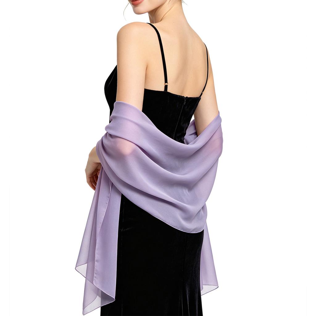 Elegante Sciarpa Leggera in Chiffon Trasparente Coprispalle da Sera per Donna Sciarpa Lunga Morbida per Matrimoni Eventi Formali Feste