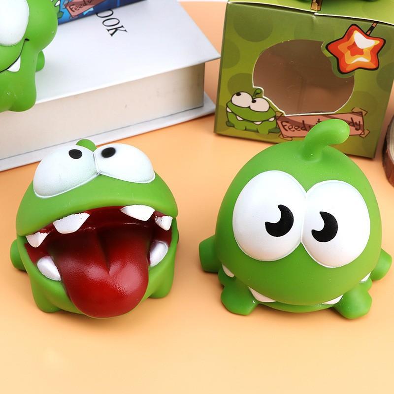 1 Stück Kawaii Seilschneider Große Augen Frosch Puppe Spielzeug Plüschtier Quetsch Geräusch PVC Grüne Bohne Frosch Kinderspielzeug Weihnachtsgeschenk
