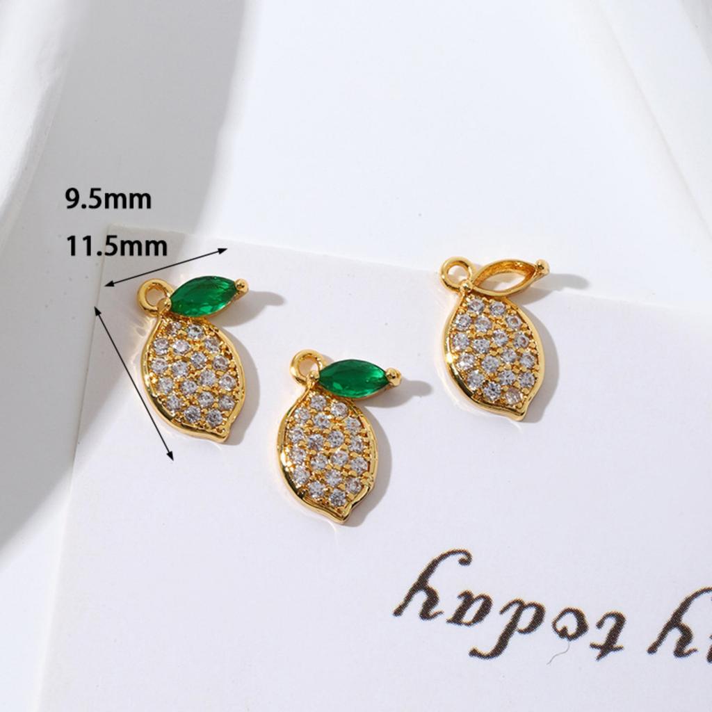 2 PCs Brass Charms 18K Gold Plated 3D Fruit Cherry Peach Strawberry Grape Pendants For Jewelry Making Necklace Bracelet DIY