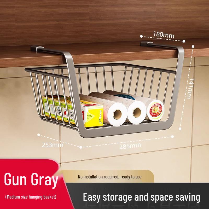 Under-Table Hanging Storage Rack for Kitchen and Dormitory