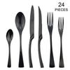 24Pcs/Set Stainless Steel Dinnerware Flatware Set Dinner Spoon Fork Knife Cutlery Set Tableware Set Service For 4 or 6