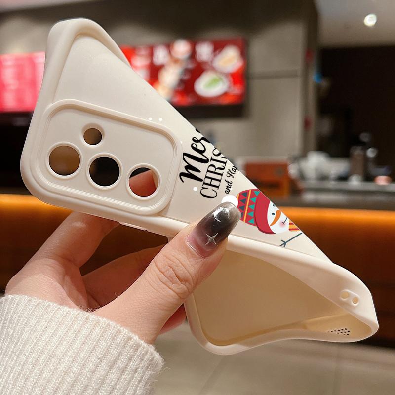 Santa Claus Snowman Print Phone Case For Samsung S24 Ultra S23 S22 S21 Plus S20 FE A55 A35 A54 A53 A52 A34 A14 Christmas Shockproof Soft Phone Cover