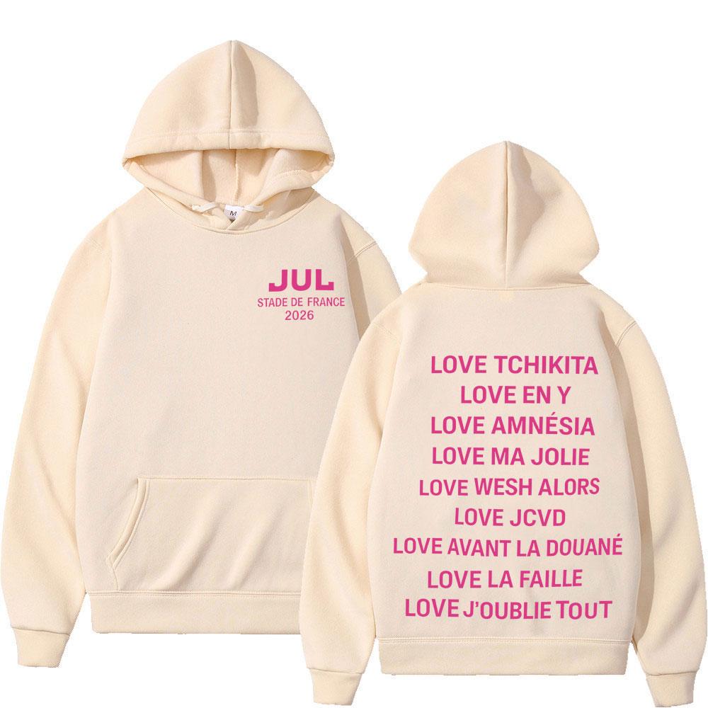 French Rapper JUL Fashion Graphics Hoodie Men Women Fashion Pullover Long Sleeves Casual Aesthetic Trendy Sweatshirts Fan Gifts