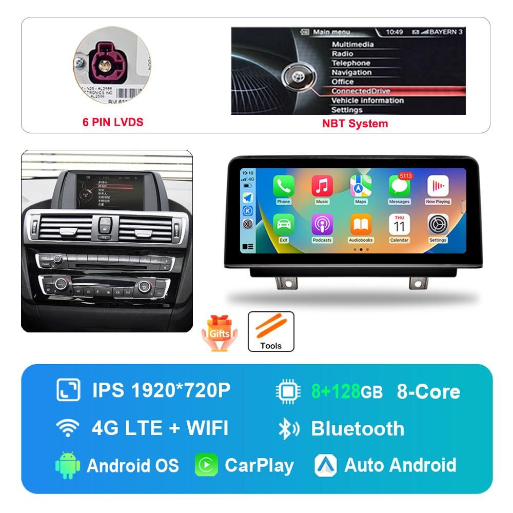 10.25 inch for BMW 1 Series F20 F21 2012 - 2016 NBT Syste DSP Stereo GPS 4G HD Touch Screen Android Car Radio Multimedia Player