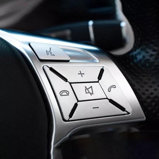 Silver Steering Wheel Switch Button Cover Trim For Mercedes W204 W212 C200 E260