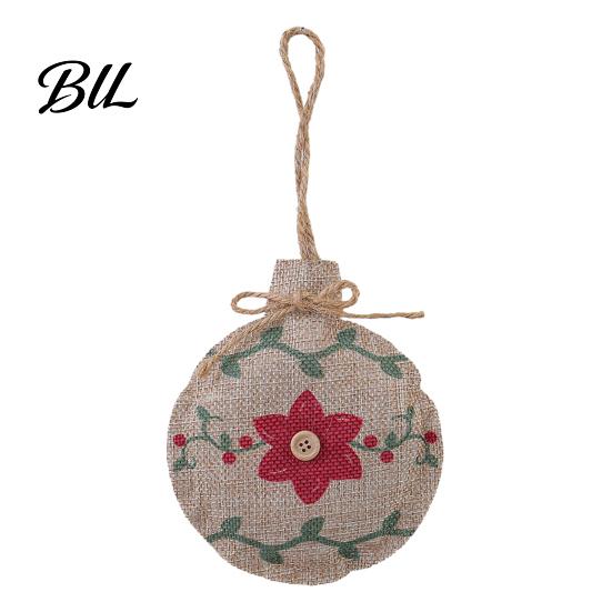 Festive Garland Hanging Supplies Burlap Christmas Ornaments, Rustic Linen Fabric Decoration, Tree Ball Stocking Decor Star Shaped Vintage Farmhouse