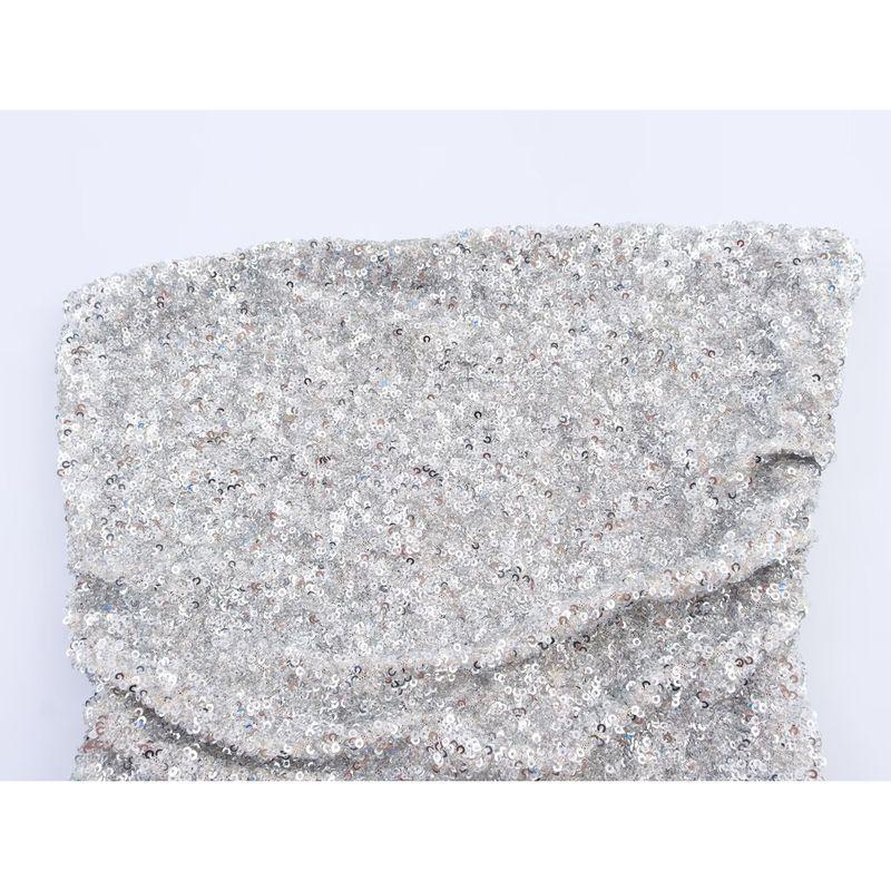 Kaslead New Women Clothes Western Style Fashion Slim Fit Sequin Tube Top Top 1014802 808