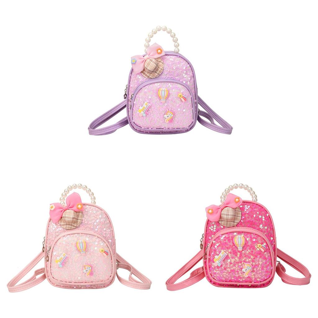 Childrens Cartoon Backpack With Pearl Handle And Butterfly Design For School Use