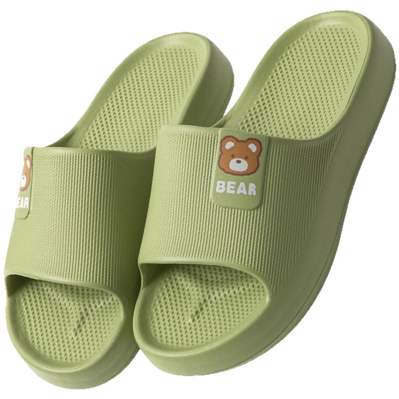 New Summer Thick-Soled Non-Slip Cute Bear Slippers for Women, Soft EVA Home & Outdoor Slippers for Men