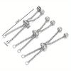 3Pcs/Lot Stainless Steel Slide Bracelets Adjustable Chains Bracelet with Rubber Beads for Jewelry Making Accessories