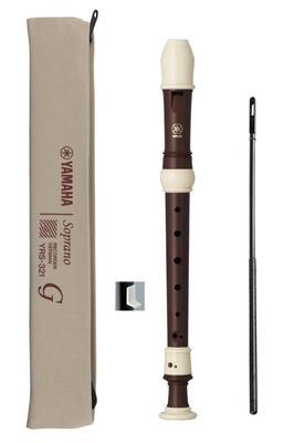 Flauta doce soprano estilo alemão estilo jacarandá suporte para dedo bastão de limpeza flauta doce estojo de pano creme tabela de dedilhado feito de resina ABS YRS-321