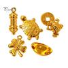 Polished Golden Charm 5Pcs Turtle Set, Four-Leaf Clover Ingot Prayer Wheel Money Frog Good Luck Symbolic Charm, Symbolizes Fortune & Wealth,