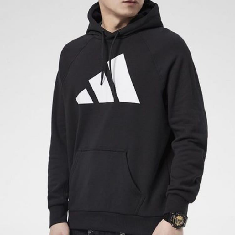 adidas Sweatshirts Men's Black Hooded Moderate Regular GM6458