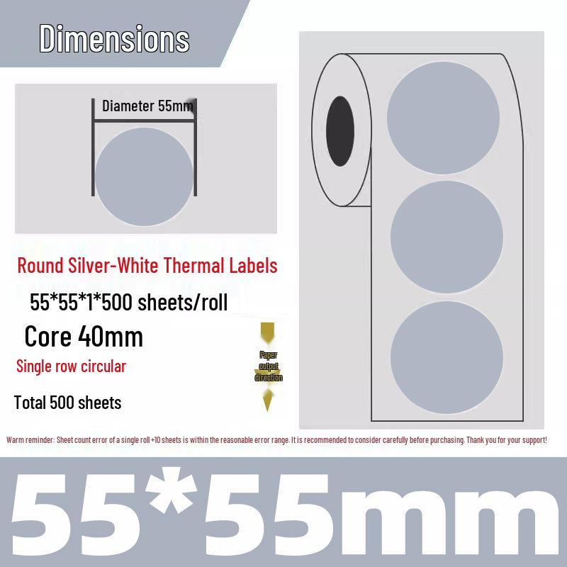 Silver Thermal Adhesive Printable Food Label
