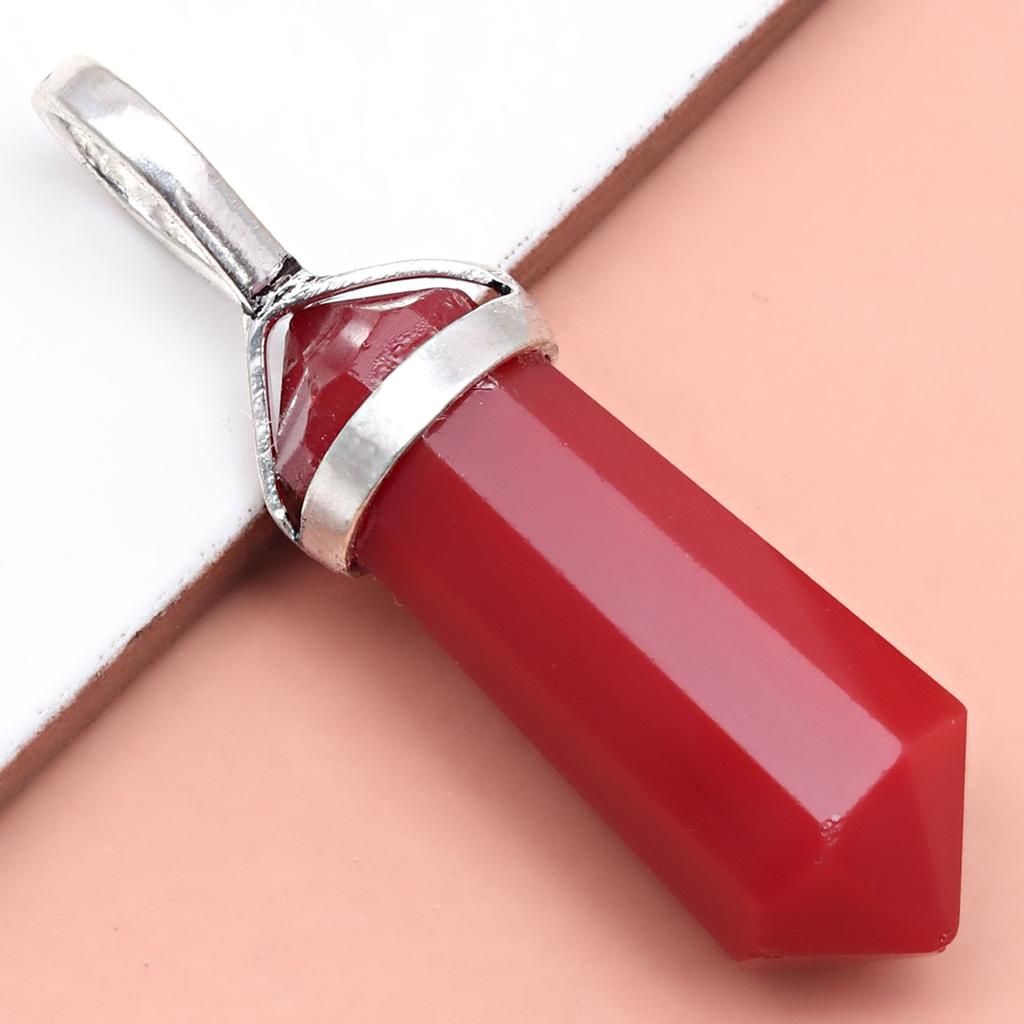 Pendentif unisexe en argent fait main avec grenat du Mozambique, taille 1,5