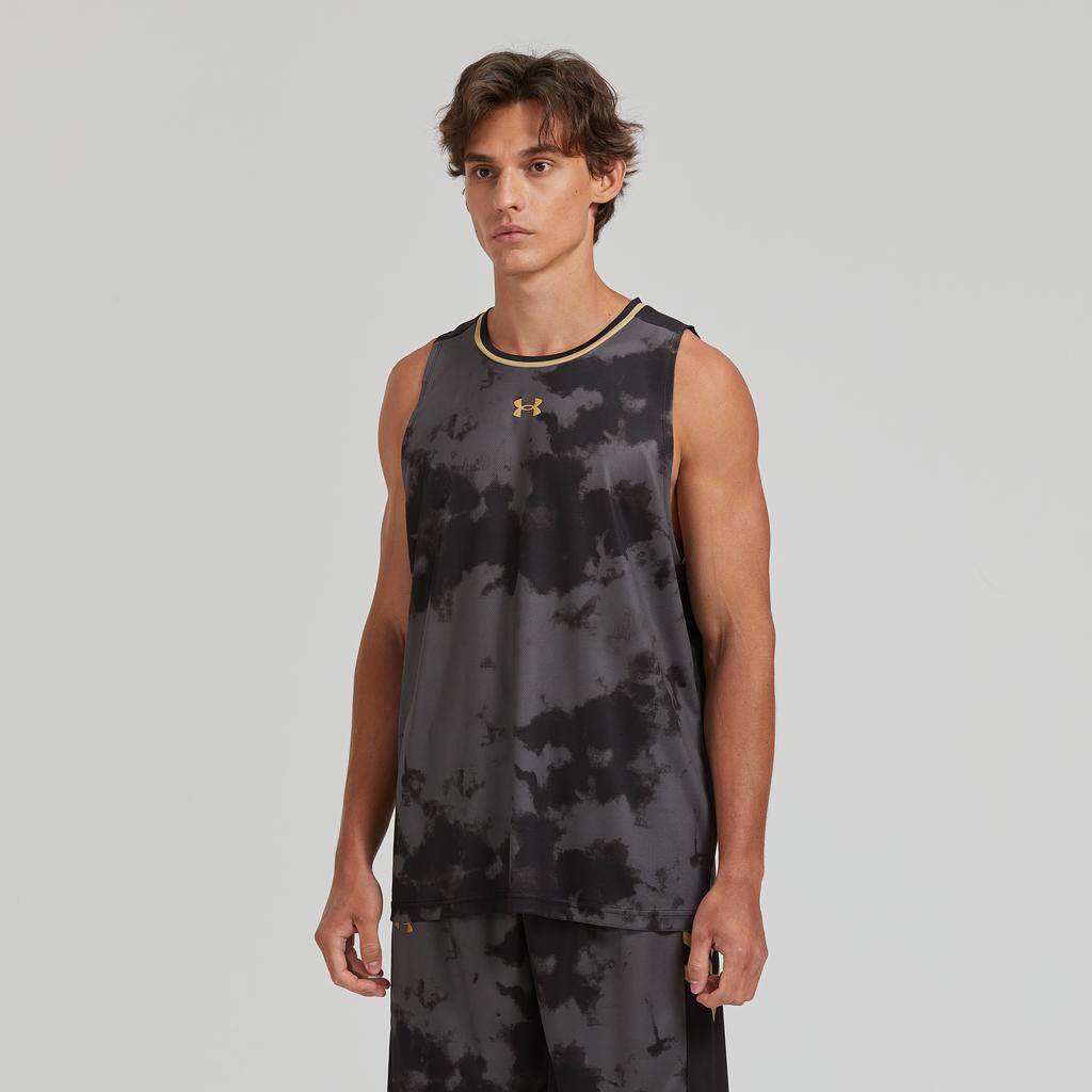 Under Armour Solid Color Loose Training Fitness Running Basketball Vest Unisex Tops Black 24500105-001