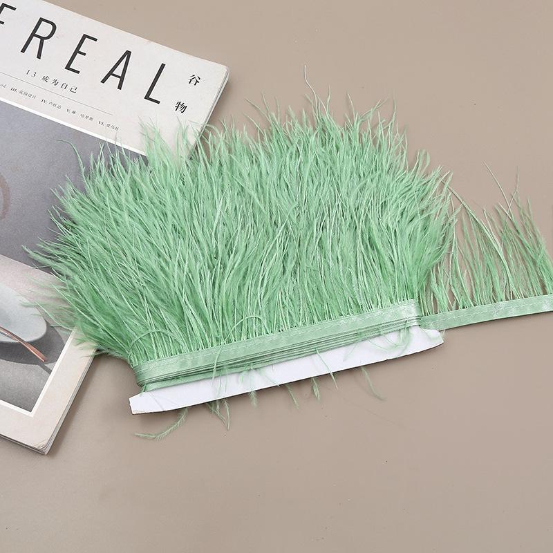 Color 8-10 Cm Ostrich Hair Cloth Edge Clothing Cuffs Hem Ostrich Feather Strips Cloth With Accessories Lace