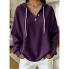 Women S Loose Fit Drawstring Hooded Waffle Knit Sweatshirt