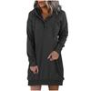 Damen Kleider Langarm Kordelzug Pullover Top Kleid Casual Hoodie Pullover Kleid Kleider