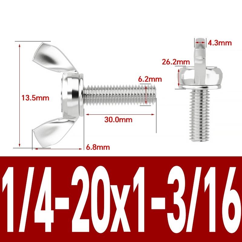 BSW / UNC 10#-24 1/4-20 Acciaio Inossidabile 304 A2 Viti Serrabili a Mano Bulloni a Farfalla Vite a Molla Regolabile