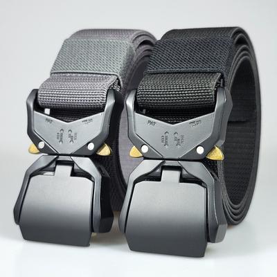 F027 Verdickter Elastischer Taktischer Gürtel Herren, Outdoor-Gürtel, Schnallen-Schnellverschlussgürtel