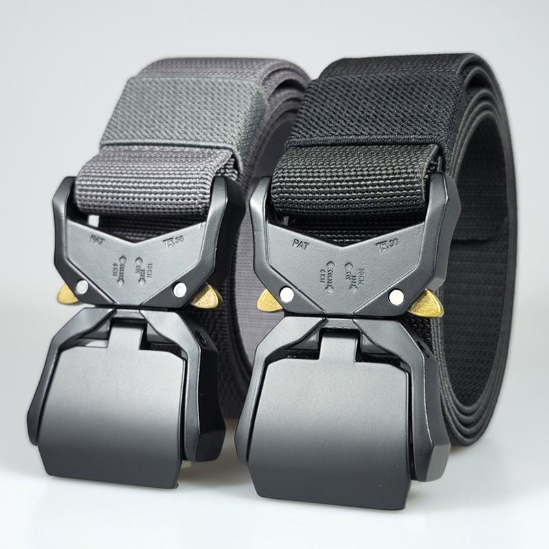 F027 Pogrubiony Elastyczny Taktyczny Pas Męski, Pas Outdoorowy, Klamra Szybkozamykająca