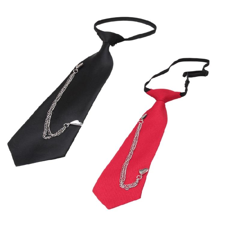 Reusable Metal Chain Necktie For Men Women Adjustable Closure Premium Polyester Fabric Stylish Dress Accessory