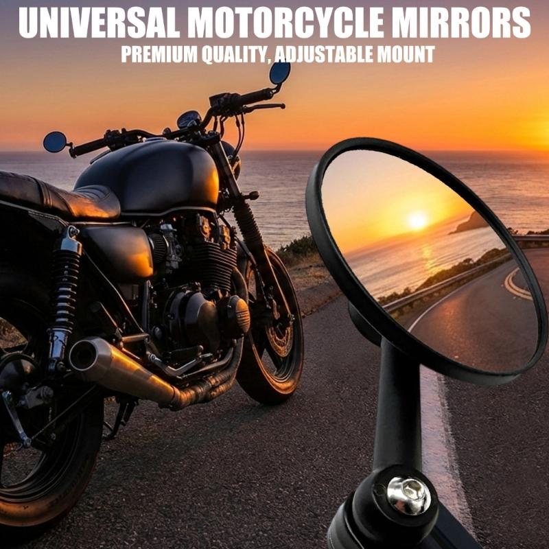 Vibration Proof Motorcycle Rearview Mirror Expanded Visual Range Glares Resistant Mirror Effortlessly Setups