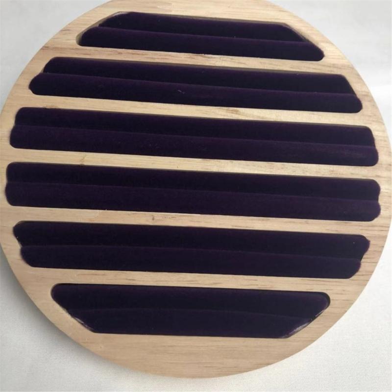 Compact Wooden Ring Earring Bracelet Organizers Plate Sturdy Countertop Display Stand Practical Rings Storage Holder