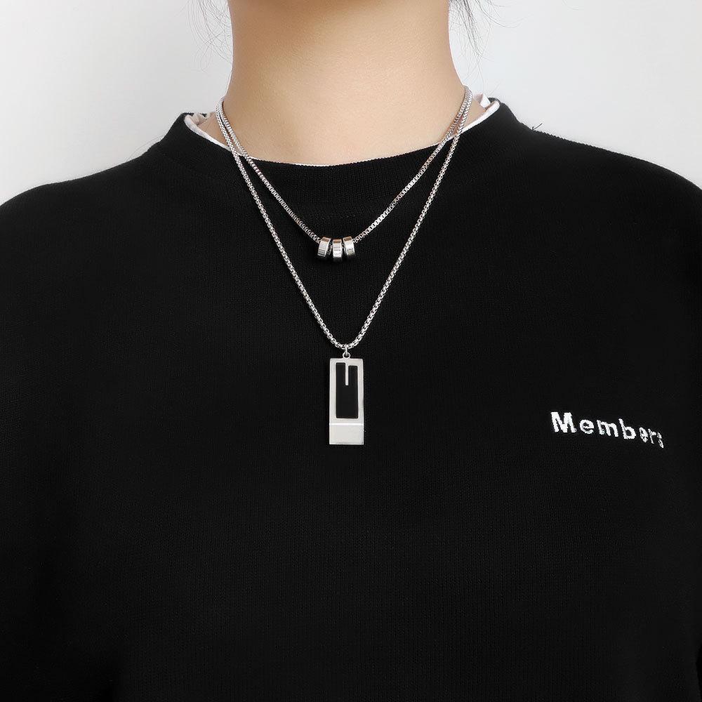 Titanium Steel Three-Circle Layered Necklace for Women - 2023 Hip-Hop Design