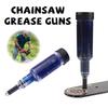 Chainsaw Guide Bar Grease Gun Hand Push Oiler Transparent Lubrication Pen for Chain Saw Nose Plate Maintenance Hand Tools