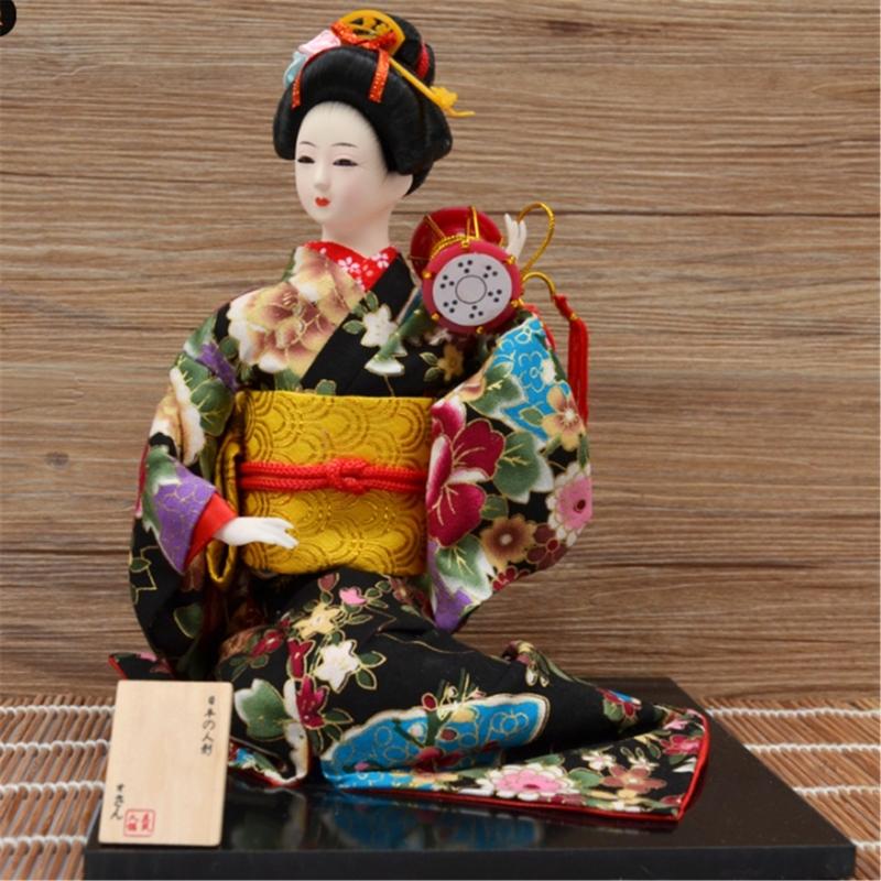 12Inch Japanese Kimono Toy Ornament for Restaurant and Home Decoration with Elegant Designing Optional Figurine Type
