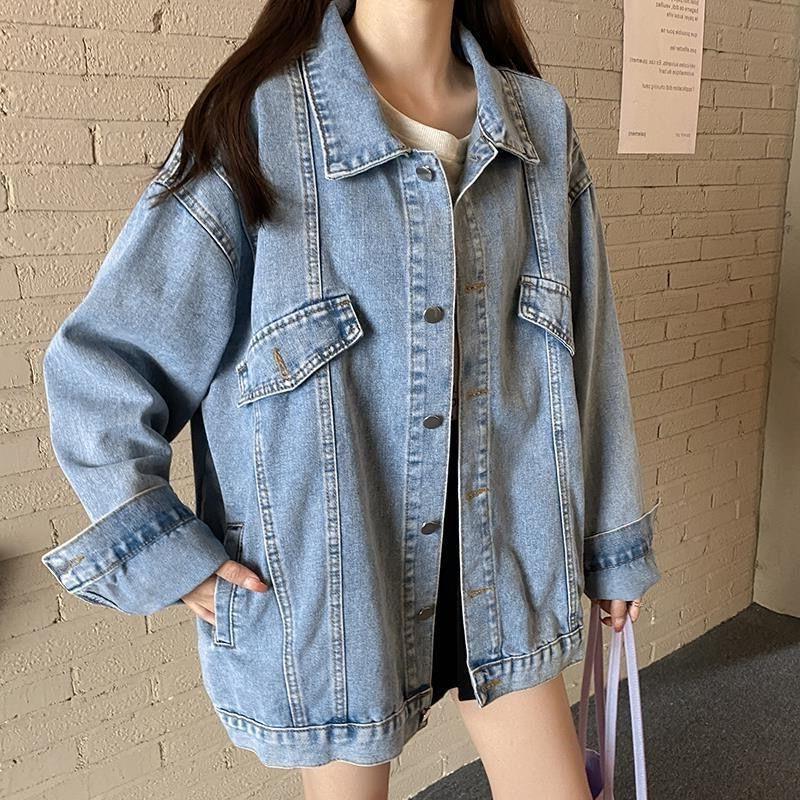 2024 Spring/Autumn Women's Harajuku BF Style Loose Denim Jacket