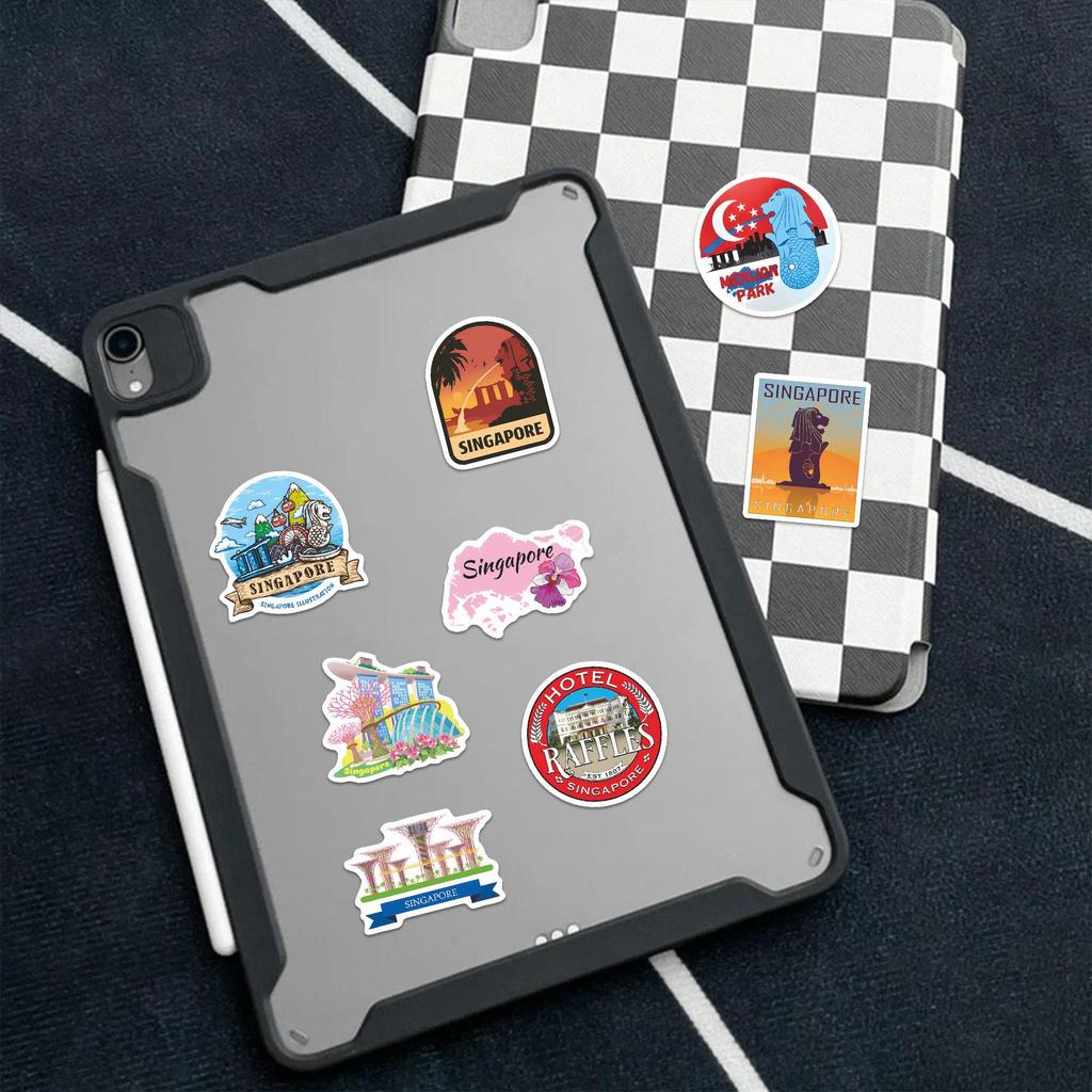 50pcs Singapore Landmark Cartoon Waterproof Stickers for Luggage and Stationery